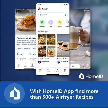 PHILIPS Air Fryer NA352/00 with Rapid Air Technology, 9L capacity, Dual basket (6L & 3L) for full oven tray cooking, 8 Preset Menus, Intuitive touch control, 90% less oil, 500+ Recipes, Extra Large