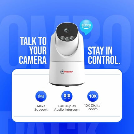 Trueview 3MP Smart Wi-Fi Robot Home Security Camera (Pack of 2) – 360° Pan-Tilt, All-Time Color Night Vision, Smart AI Motion Tracking, 2-Way Audio, BIS-ER (STQC Certified) T18296S