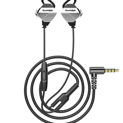 Cosmic Byte CB-EP-04 Gaming Headphones Wired in Ear Earphone with Microphone Detachable for PC, PS4, Mobiles, Tablets (Black/Silver)