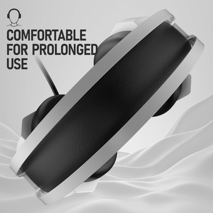 TAG Gamerz Titan RGB White Over-Ear Gaming Wired Headphone | Soft Ear Cups | 50mm Neodymium Driver | 3.5mm Audio | 2m Cable | Flexible Mic for Calling | Suspension Headband | 3.5mm + USB Connector