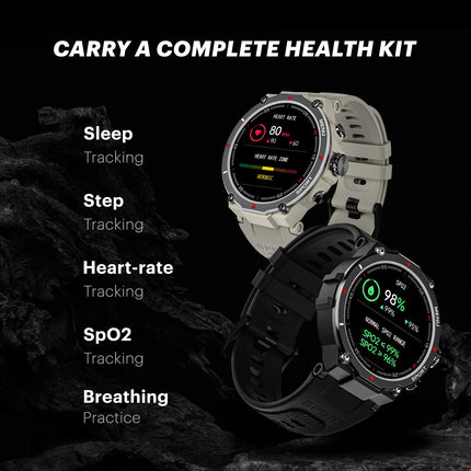 Noise Force Rugged & Sporty 1.32" Bluetooth Calling Smart Watch, 550 NITS, 7 Days Battery, AI Voice Assistance, Smart Watch for Men (Misty Grey)
