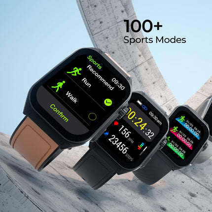 Fire-Boltt ARC 49.8mm (1.96 inch) AMOLED Always On Curved Display Smart Watch, Bluetooth Calling, Wireless Charging, 100+ Sports Modes, Water-Resistant 100+ Cloud Watch Faces (Black)
