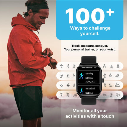 TIMEX iConnect Calling Max 2.01"(5.1cm) Display with Functional Crown and BT Calling Smartwatch for Unisex - TWIXW1300T