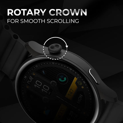 PLAYFIT Flaunt 2 1.43" AMOLED Round Display with Rotary Crown (Black)