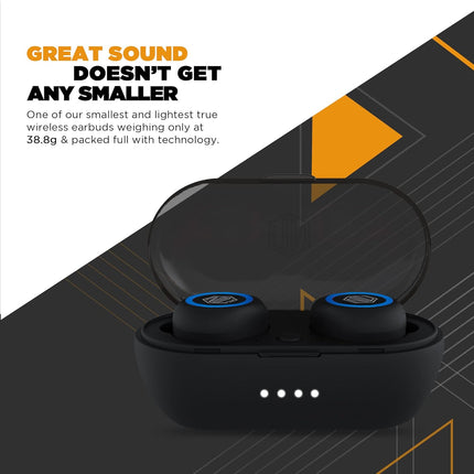 Nu Republic Starbuds 4 True Wireless in Ear Earbuds (TWS) BT V5.0, Upto 20Hrs Play Time, Compact Charging Case, Sweat & Water Resistant, Voice Assistant/Siri with in-Built Mic -Blue - Unboxify