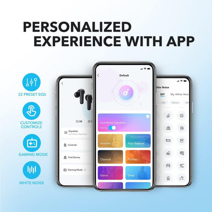 soundcore by Anker R50i VI True Wireless Earbuds, 10mm Drivers with Big Bass, Bluetooth 5.3, 30H Long Playtime, Water-Resistant, 2 Mics for AI Clear Calls, 22 Preset EQs, Customization via App (Black or White Colour)
