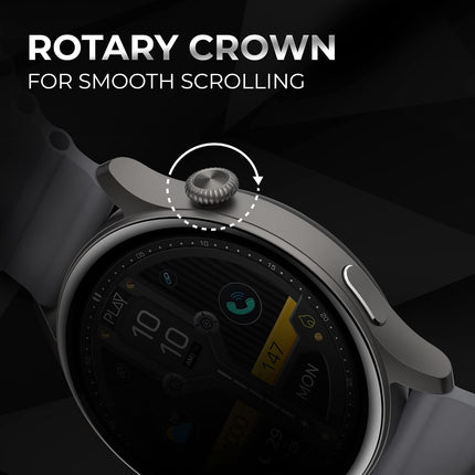 PLAYFIT Flaunt 2 1.43" AMOLED Round Display with Rotary Crown (Grey)