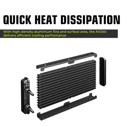 Ant Value AV240 240mm CPU Liquid Cooler/AIO - Black | Static RGB| Support Intel - LGA115X/1200/1700/1851/1366/2011/2066, AMD - FM1/FM2/AM2//AM2+/AM3/AM3+/AM4/AM5