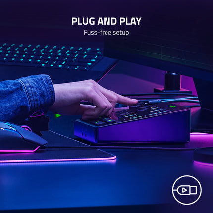 Razer Audio Mixer All-in-One Analog Mixer for Broadcasting & Streaming: 4-Channel Interface & Mute Buttons - XLR Input w/Preamp - Plug & Play - Chroma RGB - RZ19-03860100-R3M1