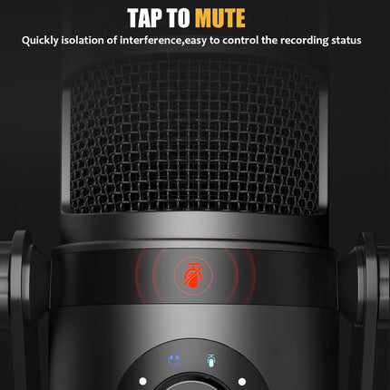 MAONO Dynamic Microphone, USB/XLR Podcast PC Microphone with Software, EQ,Tap-to-Mute, Headphone Jack, Gain Knob & Volume Control, Studio Mic for Broadcast, Recording, Streaming & Gaming PD400X Black
