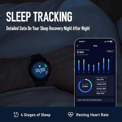 COROS PACE 3 Sport Watch GPS, Lightweight and Comfort, 15 Days Battery Life, Dual-Frequency GPS, Heart Rate, Navigation, Sleep Track, Training Plan, Run, Bike, and Ski (Ink Nylon), Black - Unboxify