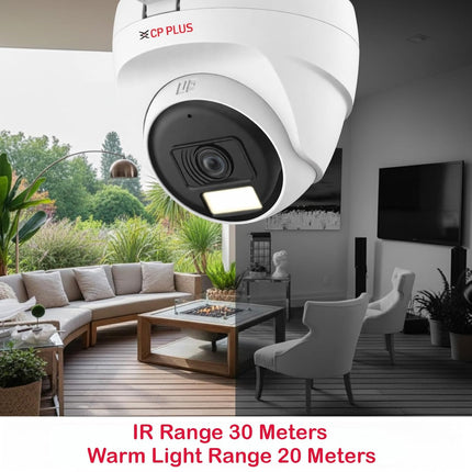 CP-Plus DC24PL3C-L 2.4MP HD Dual Light Hybrid Illumax Full Color-On-Motion IR Dome Security Camera | 3.6 mm Fixed Lens | Illumination Range of 30 Mtrs, IP67- CP-URC-DC24PL3C-L