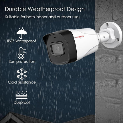 CP Plus 2MP IR Network Bullet Camera | Full HD 1080P | 6mm Fixed Lens | 60m Night Vision | Built-in Mic | PoE, IP67 Weatherproof [CP-UNC-TA21L6C-Q] - Unboxify