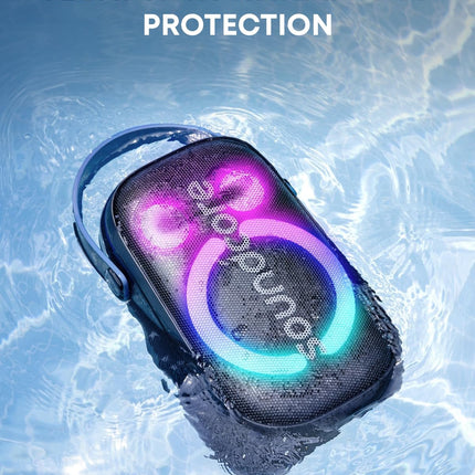 Soundcore Anker Rave Neo 2 Portable Speaker with 80W Stereo Sound,Partycast 2.0,Light Show,Ipx7 Waterproof(Floats On Water) 18H Playtime,Customizable Eq & Bass Up for Party,Backyard-Black,USB