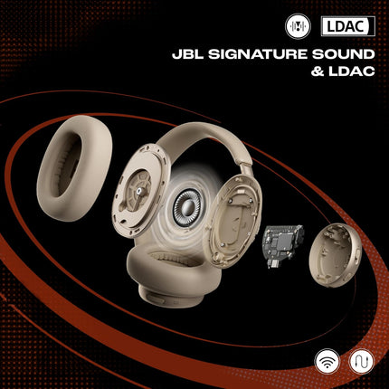 JBL New Live 780NC, Advanced Noise Cancellation 2.0 Wireless Headphones, Latest Technology (BT 6.0, Auracast, Hi-Res, LDAC, Spatial Sound, 6-mic, AI-Trained Algo) 80H Battery