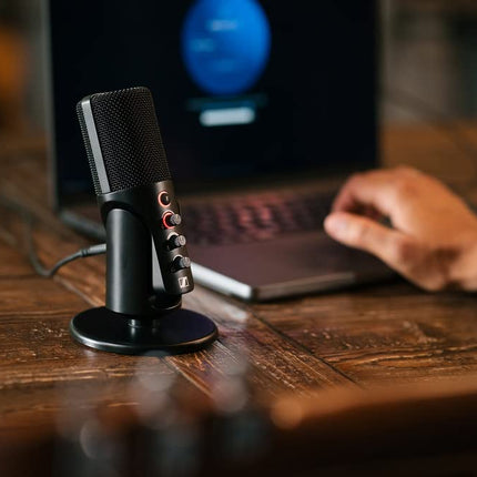 Sennheiser Profile USB Microphone with Table Stand | Plug & Play Design, for Podcasting & Streaming | Cardioid Condenser Capsule | 1.2m USB-C Cable Included | Black (700065)