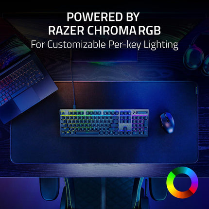 Razer Deathstalker V2 Gaming Keyboard: Low-Profile Optical Switches-Linear Red-Ultra-Durable Coated Keycaps-Durable Aluminum Top Plate-Multi-Function Roller And Media Button-Chroma Rgb,USB-C