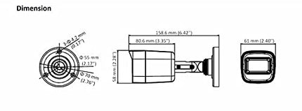 Hikvision 5 MP Outdoor Bullet CCTV Camera with inbuilt Audio Mic IP67 DS-2CE16H0T-ITPFS + USEWELL BNC/DC, White
