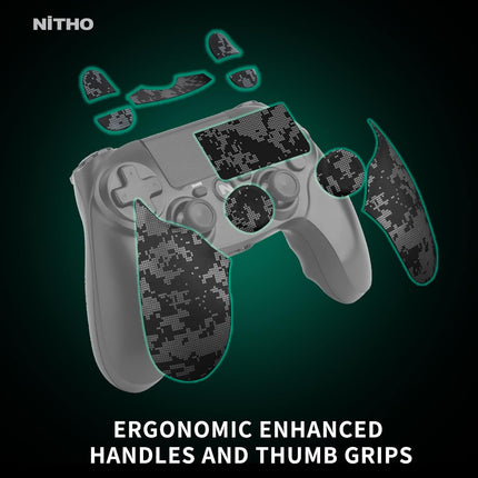 Nitho ADONIS Wireless Controller for PS4, PC, iOS & Android, PS5 (with PS4 Games Only), Gamepad Joystick with Dual Vibration | 6-Axis Motion Sensor | Touchpad | Built-in Speaker | 3.5 mm Jack - Camo