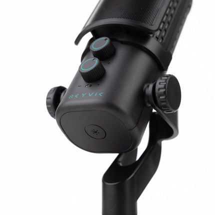 SKYVIK Glowcast USB Condenser Microphone with Noise Cancellation, RGB Lighting & Zero-Latency Monitoring for Podcasting, YouTube, Streaming & Gaming