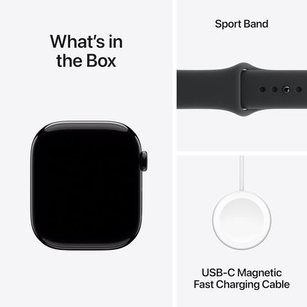 Apple Watch Series 11 GPS + Cellular Jet Black Aluminium Case with Black Sport Band - S/M