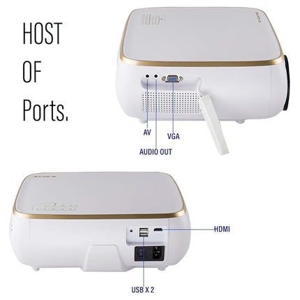 Egate P531 Android Full HD 1080p (4K Support) | 4500 L (690 ANSI) with 240" (6.3 m) Large Display LED Projector | VGA, AV, HDMI, 2xUSB, Audio Out, Bluetooth, WiFi Connectivity | (EGP531) (White) - Unboxify