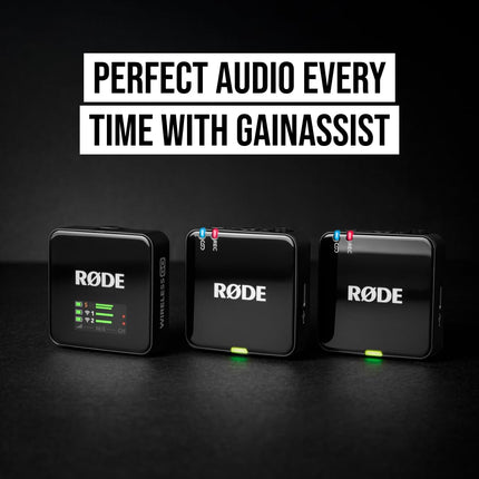 Rode Wireless GO (Gen 3) – Compact Wireless Mic – Pristine Audio, 32-Bit Float Recording, Automatic Level Control, for Phones, Cameras and Computers