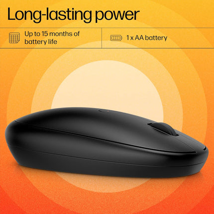 HP 240 Bluetooth Wireless Mouse with 3 Buttons/1600 DPI Red Optical Tracking/Sleek and Ambidextrous/Compatible to Windows 10, macOS, Chrome OS, 3 Years Warranty (Black) - Unboxify