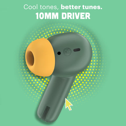 Noise Pop Buds Truly Wireless Earbuds with 50H of Playtime, Quad Mic with ENC, Instacharge(10 Min=150 Min) Bluetooth V5.3(Forest Pop) True Wireless