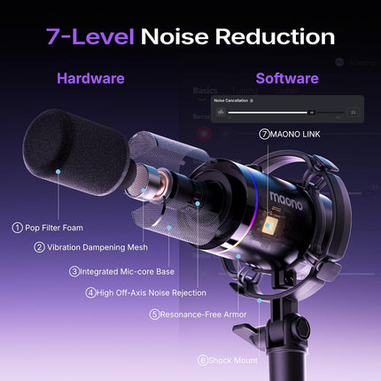 MAONO PD200X USB/XLR Dynamic Mic for Singing, PC, YouTube Recording. Professional Microphone with Programmable Software and 0-Latency Monitoring, Volume Control, Tap-to-Mute and Shock Mount, Black