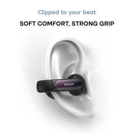 Noise Newly Launched Air Clips 2 Wireless Open Ear Earbuds with Clip Design, AirWave™ Technology,Up-to 40H Playtime, Dual Device Pairing, ENC,12mm Driver,BTv5.3 (Frost Black)