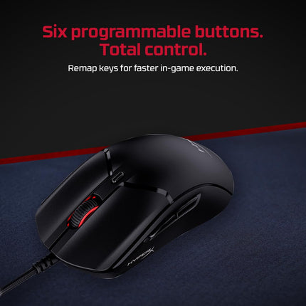 HyperX Pulsefire Haste 2 USB Type-A Wired RGB Gaming Mouse, Up to 26K DPI, HyperX 26K Sensor, 53g Ultra-Lightweight, 6 programmable Buttons, 8K Hz Polling Rate, 24 Months Warranty - Black [6N0A7AA]