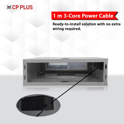 CP PLUS CCTV Compact CCTV/DVR/NVR Racks/Cabinet Box/Network Rack/Server Rack/CCTV Camera Box(350×350) with Acrylic Glass Door & Cable Entry – CRCA Steel Cabinet – CP-HA-RK3535VW-2U-TP