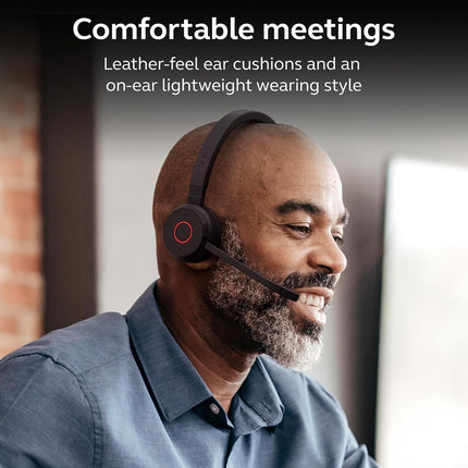Jabra Evolve 65TE | USB-A MS Stereo | BTHEADSET+ BT DONGLE(PC),On Ear,Black - Unboxify
