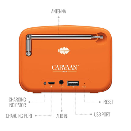 Saregama Carvaan Mini 2.0 Bhakti - Music Player with Bluetooth/FM/AM/AUX (Orange)