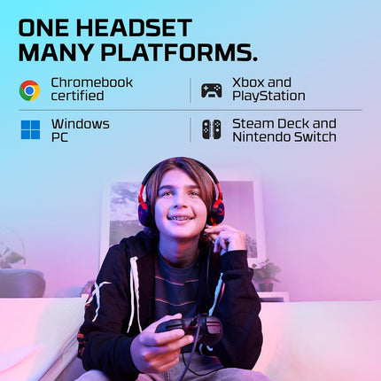 HyperX Cloud Mini – Wired On Ear Headset Compatible with PC, Chromebook, Nintendo Switch,PlayStation Controllers,Xbox Controllers,Phones,Laptops,Tablets,Tuck-Away Boom Mic,3.5Mm Jack,Black & Red