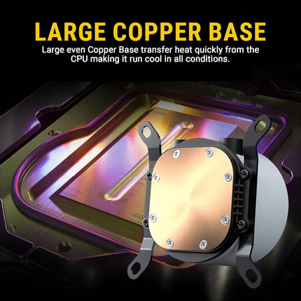 Ant Esports ICE Flow 240 ARGB 240mm ARGB Liquid Cooler/AIO with Display - Black | Support Intel & AMD CPU Socket AM5, AM4, AM3, LGA1700, 1200, 2066, 1151 | Evaporation-Proof Tubing | Dual-Chamber Pump