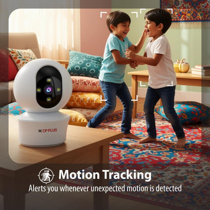 CP PLUS 3MP Smart Wi-Fi CCTV Camera for Home with 360° Pan & Tilt | View & Talk | Smart Detection Suite | Night Vision 30 Mtr | Cloud Recording | CTC Cyber Secure Tech | EZ-P34Q - Unboxify