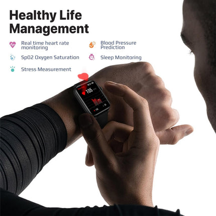 Promate ProWatch-B18 Fitness Smart Watch, 1.8 inch Display Bluetooth Calling, IP68 Water Resistance, Voice Assistant, Upto 20 Days Battery, 37 Sports Modes, Real-time HR Monitor, 100+ Watch Faces