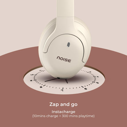 Noise Airwave Max 4 Wireless Over Ear Headphones with 70H Playtime, ENC, 40mm Driver, Low Latency(up to 40ms), Dual Pairing, BT v5.4 (Calm Beige) (AUD-HDPHN-4-BEIGE)