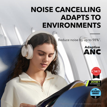 soundcore by Anker Space One Active Noise Cancelling in Ear Headphones,2X Stronger Voice Reduction,40H ANC Playtime,App Control,Ldac Hi-Res Wireless Audio,Comfortable Fit,Clear Calls,Bluetooth 5.3