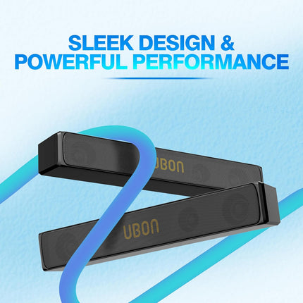 UBON Badshaah 20W BT Soundbar with 10 Hours Playtime | Bluetooth 5.3 & USB Connectivity | 2000 mAh Battery | 2X Bass (Black)