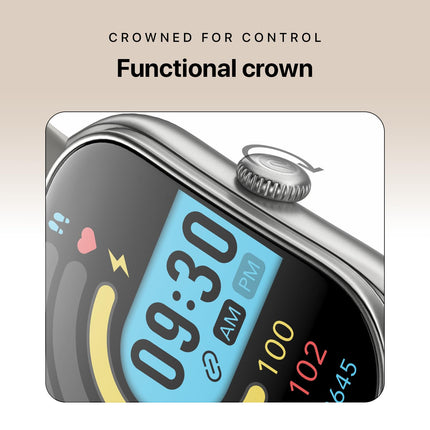 Noise Icon Arc 2.01" Immersive Curved Display Smartwatch, 10-Day Battery, 1ATM Water Resistant, Functional Crown, 100+ Sports Modes, Health Suite™, Voice Assistant, Built-in Games