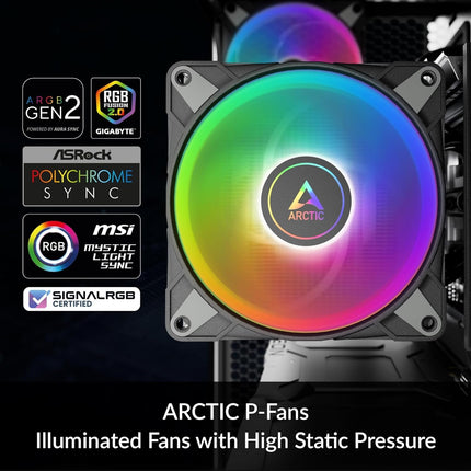 ARCTIC Freezer 36 A-RGB (Black)- CPU Cooler with Push-Pull, Two Pressure-optimised 120 mm P Fans and ARGB Lighting, Fluid Dynamic Bearing, 200–2000 RPM, 4 Heatpipes, incl. MX-6 Thermal Compound