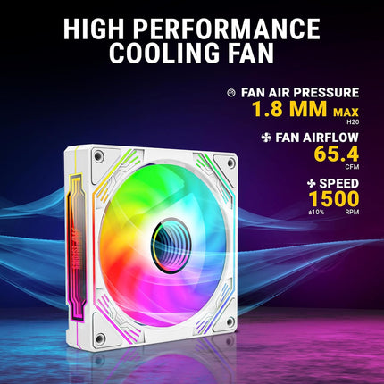 Ant Esports Sciflow 120mm 3 IN 1 ARGB Case Fan Kit - White, RGB Controller, Remote Controller, PWM Control, 1500 RPM, 65.4 CFM Airflow