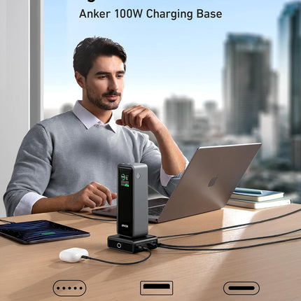 Anker Prime Power Bank, 27,650mAh 3-Port 250W Portable Charger (99.54Wh) Smart App, Compatible with Lenovo, HP, Dell, Microsoft, Macbook, iPad, iPhone