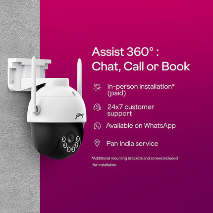 Godrej 3MP Smart 4G Mini PT CCTV Camera | EVE Pro 4G Mini PT | Night Vision | 360° View | AI Human Tracking | Motion Detection | Outdoor Camera | 2-Way Talk | 256GB SD Card Support | Alexa Support
