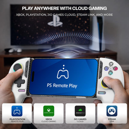 EvoFox Deck 2 Smartphone Gamepad with Hall Effect Triggers & Joysticks | Bluetooth Wireless Controller for Android, iOS, Windows, macOS & Nintendo Switch | Key Mapping, Macro Buttons, RGB Lighting