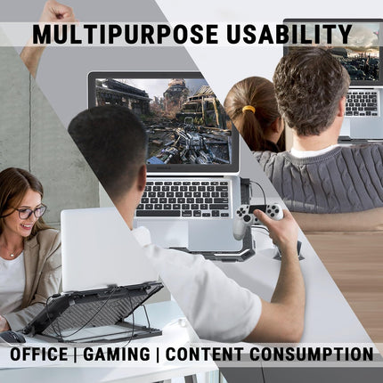 Ant Esports NC230 Gaming Notebook Cooler for 10–17 Inch Laptops | Cooling Pad with 6 Fans RGB | USB Powered Silent Fan | Adjustable Height Cooling Stand | Compatible with MacBook, PS5 & PS4
