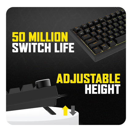 Cosmic Byte CB-GK-43 Phantom TKL Gasket Mechanical RGB Wired Keyboard, Pre-Lubed Outemu Red Switches, 1000Hz Polling, Software, Per-Key RGB, Swappable Switches, Volume Roller, USB C Port (Black)